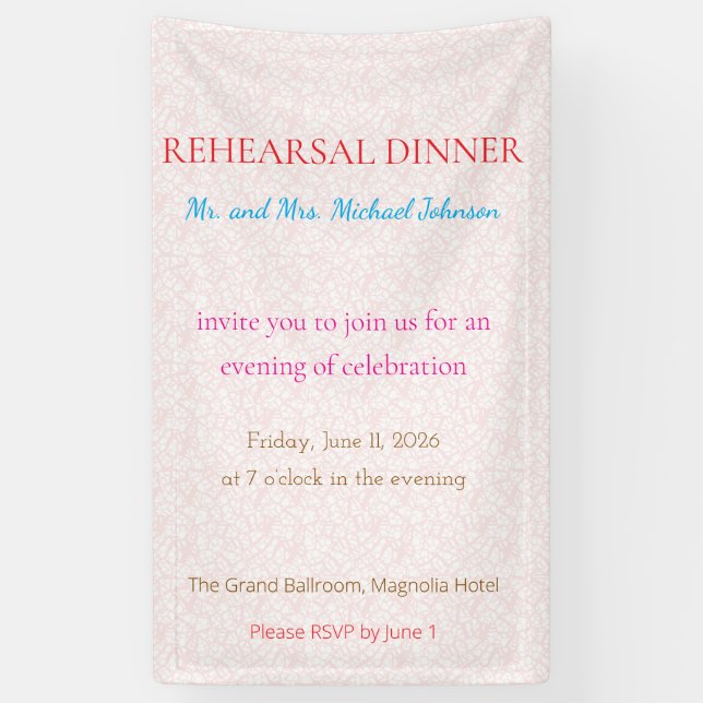Bold Minimal Wedding Invite in Deep Blue Banner (Vertical)