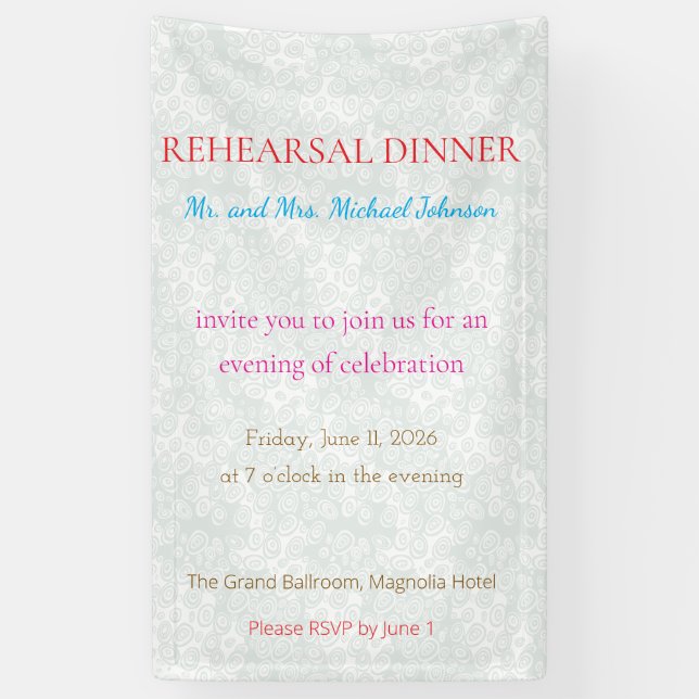 Bold Minimal Wedding Invite in Deep Blue Banner (Vertical)