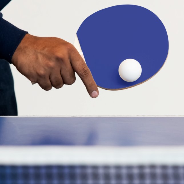 Bold Minimal Wedding Invite in Deep Blue Ping Pong Paddle (Insitu)
