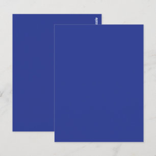 Bold Minimal Wedding Invite in Deep Blue Postcard