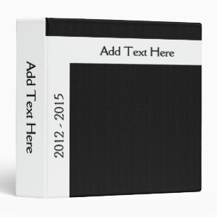 Bold Minimal White on Black Custom Binder