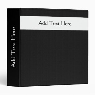 Bold Minimal White on Black Custom Binder