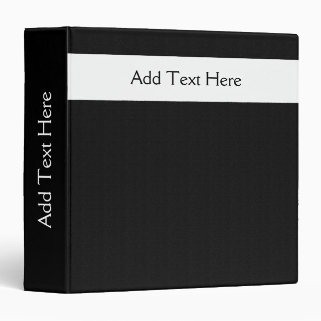 Bold Minimal White on Black Custom Binder (Front/Spine)