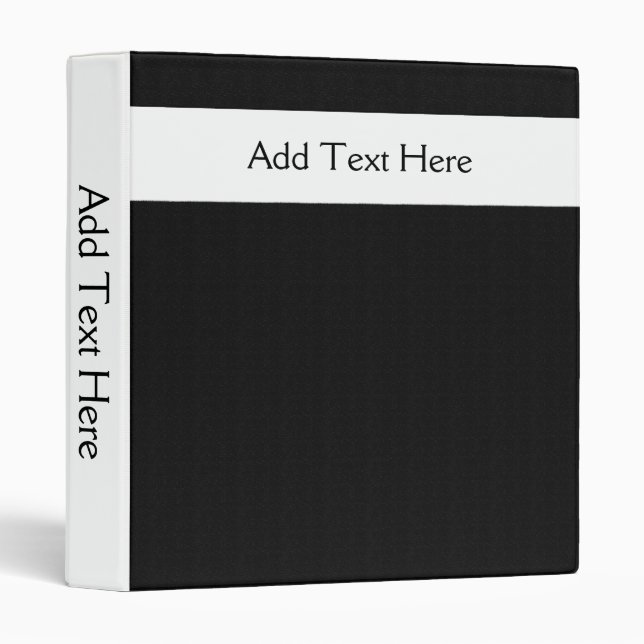 Bold Minimal White on Black Custom Binder (Front/Spine)