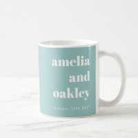 Bold Minimalist Aqua Blue Retro Custom Wedding