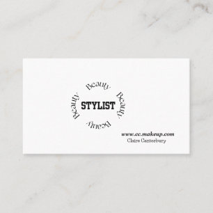 Bold Minimalist Black Typography Beauty Stylist Business Card