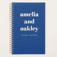 Bold Minimalist Bright Blue Retro Custom Wedding
