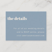 Bold Minimalist Dusty Blue Retro Custom Wedding