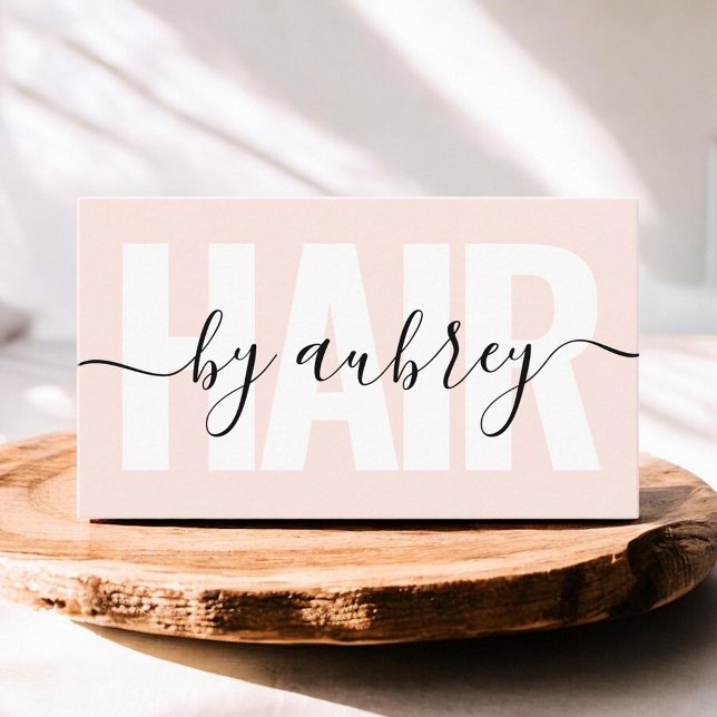 Bold Minimalist Hair Stylist Pink Business Card (Creator Uploaded)