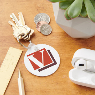 Bold Minimalist Letter V Monogram Keychain