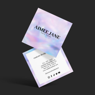 Bold Minimalist Luxury Boutique Tie Dye Square Business Card