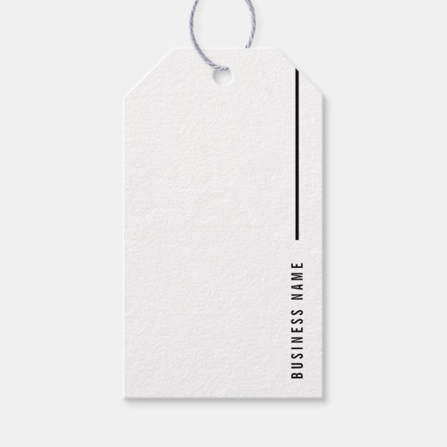 Bold Minimalist Modern Company Typography Business Gift Tags (Front)