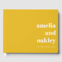 Bold Minimalist Modern Yellow Retro Custom Wedding