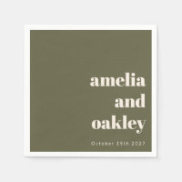 Bold Minimalist Olive Fall Retro Custom Wedding