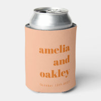 Bold Minimalist Peach Orange Retro Custom Wedding