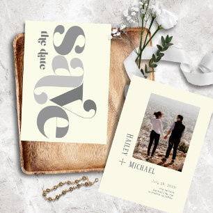 Bold Minimalist Photo Vintage Butternut Save The Date