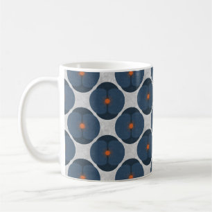 Bold Minimalist Poppy Textured Floral Blue Coffee Mug
