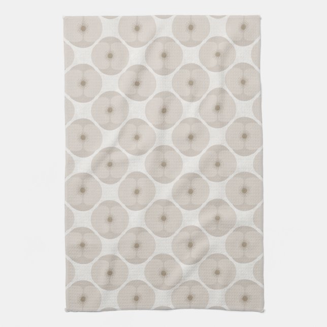 Bold Minimalist Poppy Textured Floral Cream Kitchen Towel (Vertical)