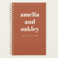 Bold Minimalist Rust Orange Retro Custom Wedding