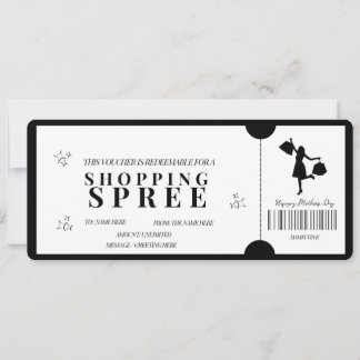 Bold Minimalist Shopping Spree Voucher Invitation