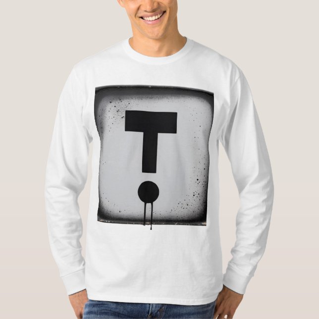 Bold Minimalist "T" with Drip Effect T-Shirt (Front)