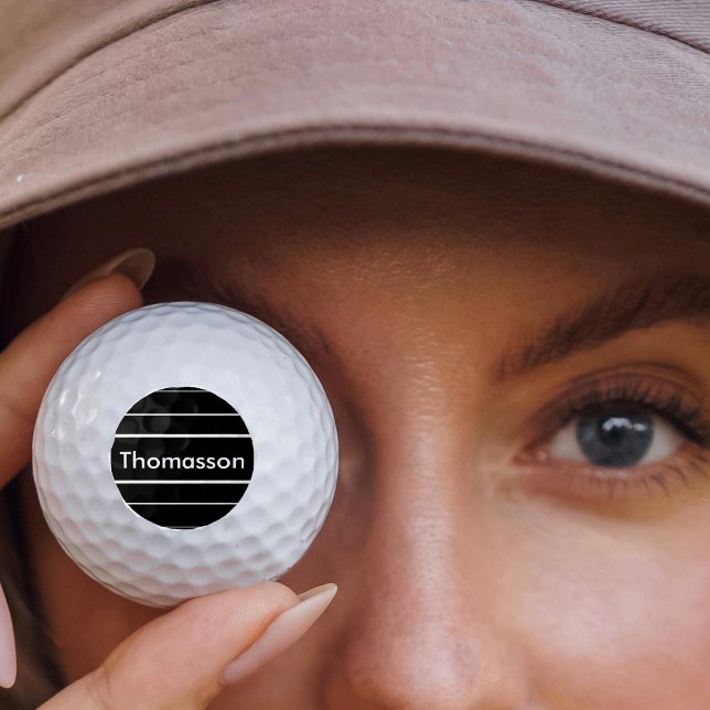 Bold Minimalist Typography Personalized Last Name Golf Balls (Personalized Family Name Bold White Typography Golf Ball)