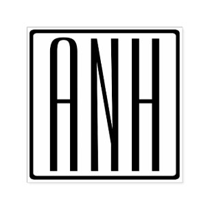 Bold Modern 3 Initials Monogram Self-inking Stamp