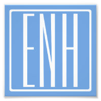 Bold Modern 3 Initials Monogram | Soft Blue