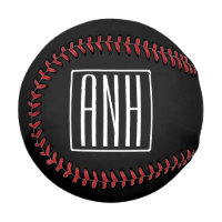 Bold Modern 3 Initials Monogram | White On Black