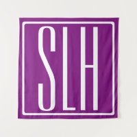 Bold Modern 3 Initials Monogram | White & Purple