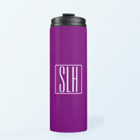 Bold Modern 3 Initials Monogram | White & Purple