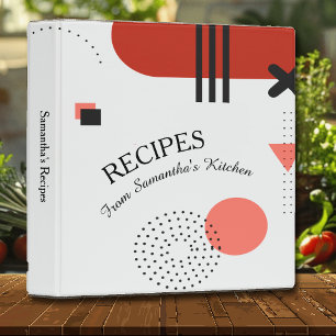 Bold Modern Absract Design On White Recipe  Binder