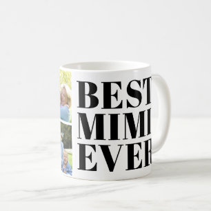 Bold Modern Best Mimi Ever 3 Photo Gift Coffee Mug