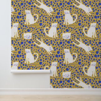 Bold Modern Big Cat Leopard Print Wallpaper