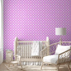 Bold, Modern Big Pink Circles Pattern Wallpaper