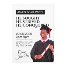 Bold Modern Black & White Graduation Party Invite