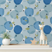 Bold Modern Blueberry Fruit Polka Dot Pattern