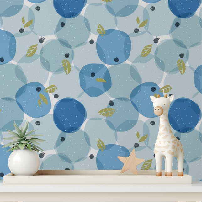 Bold Modern Blueberry Fruit Polka Dot Pattern Wallpaper (Creator Uploaded)