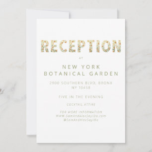 Bold Modern Boho Floral Greenery Wedding Reception Invitation