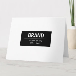 Bold Modern Brand or Business Name   Black & White Card