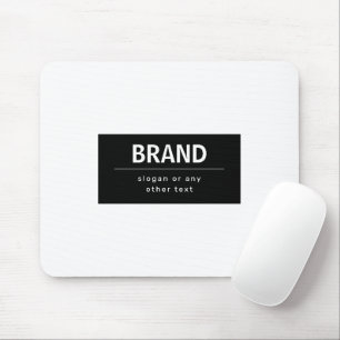 Bold Modern Brand or Business Name   Black & White Mouse Pad