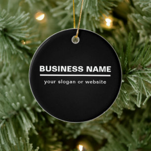 Bold Modern Business Name Template B&W Ceramic Ornament