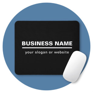 Bold Modern Business Name Template B&W Mouse Pad