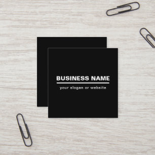 Bold Modern Business Name Template B&W Square Business Card