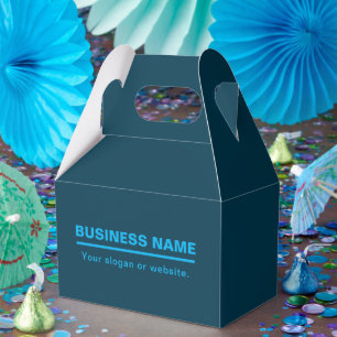 Bold Modern Business Name Template Blue Favor Box
