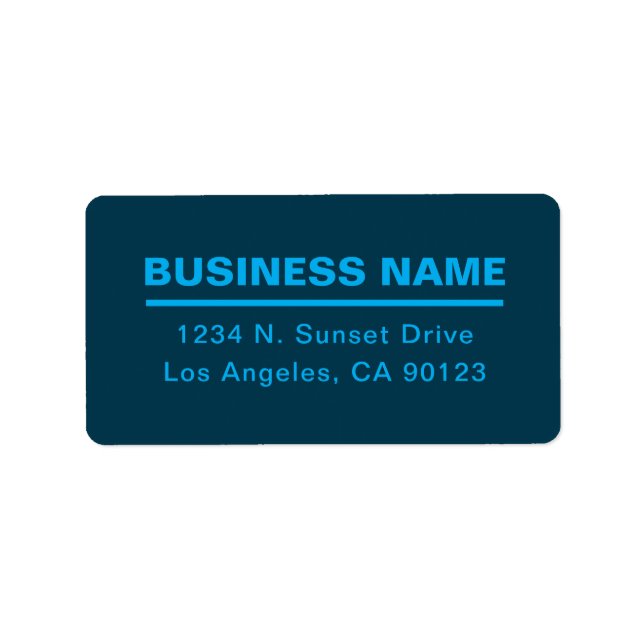 Bold Modern Business Name Template | Blue Label (Front)