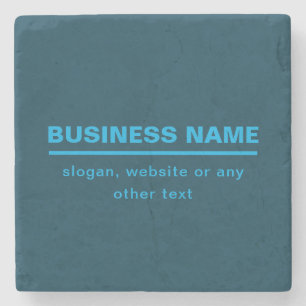 Bold Modern Business Name Template   Blue Stone Coaster