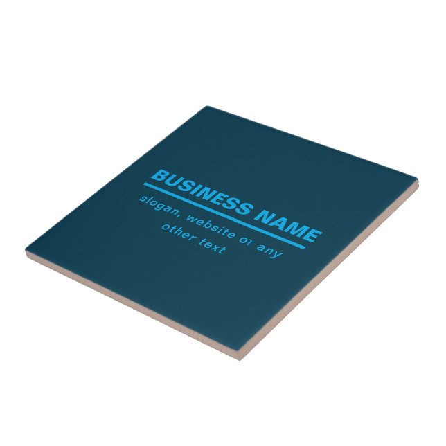 Bold Modern Business Name Template | Blue Tile (Side)