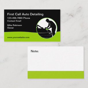 Bold Modern Car Detailing Business Cards