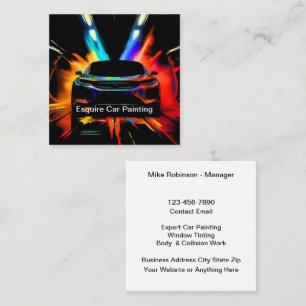 Bold Modern Car Painting Service Square Business Card